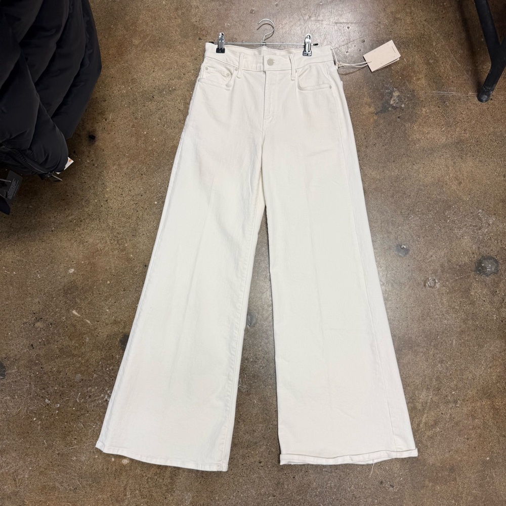 MOTHER The Twister Skimp Cream Puffs 26 Wide-Leg White Jeans